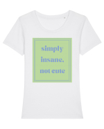 simply insane not cute5 Tricou mânecă scurtă guler larg fitted Damă Expresser