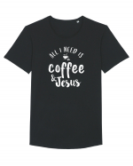 Coffee and Jesus Tricou mânecă scurtă guler larg Bărbat Skater