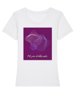 put your doubts aside4 Tricou mânecă scurtă guler larg fitted Damă Expresser