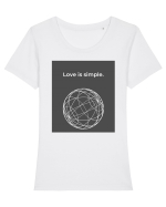 love is simple3 Tricou mânecă scurtă guler larg fitted Damă Expresser