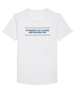 i m worthy of a loving and peaceful life2 Tricou mânecă scurtă guler larg Bărbat Skater
