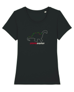 Cryptosaurus Tricou mânecă scurtă guler larg fitted Damă Expresser