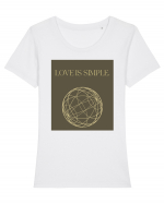 love is simple4 Tricou mânecă scurtă guler larg fitted Damă Expresser