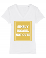 simply insane not cute8 Tricou mânecă scurtă guler V Damă Evoker