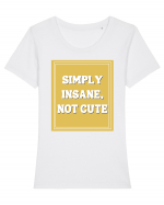 simply insane not cute8 Tricou mânecă scurtă guler larg fitted Damă Expresser