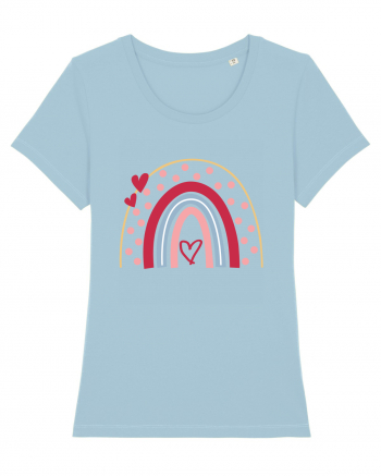 Valentine Rainbow Dots Sky Blue