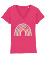 Valentine Rainbow  Tricou mânecă scurtă guler V Damă Evoker