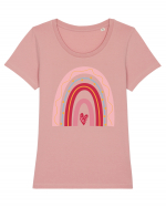 Valentine Rainbow  Tricou mânecă scurtă guler larg fitted Damă Expresser