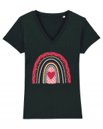 XOXO Valentine Rainbow Tricou mânecă scurtă guler V Damă Evoker