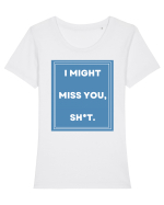 i just want to be happy8 Tricou mânecă scurtă guler larg fitted Damă Expresser