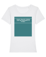 i draw healthy people and relationship to myself2 Tricou mânecă scurtă guler larg fitted Damă Expresser