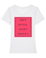 not cute just crazy8 Tricou mânecă scurtă guler larg fitted Damă Expresser