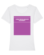 i attract positive and healthy relationships3 Tricou mânecă scurtă guler larg fitted Damă Expresser