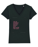 i m in energy saving mode not because i m lazy Tricou mânecă scurtă guler V Damă Evoker