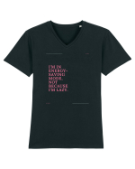 i m in energy saving mode not because i m lazy Tricou mânecă scurtă guler V Bărbat Presenter