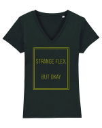 strange flex but okay8 Tricou mânecă scurtă guler V Damă Evoker
