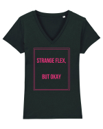 strange flex but okay9 Tricou mânecă scurtă guler V Damă Evoker