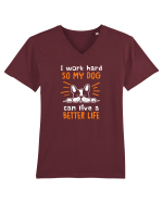 Work hard for my dog Tricou mânecă scurtă guler V Bărbat Presenter