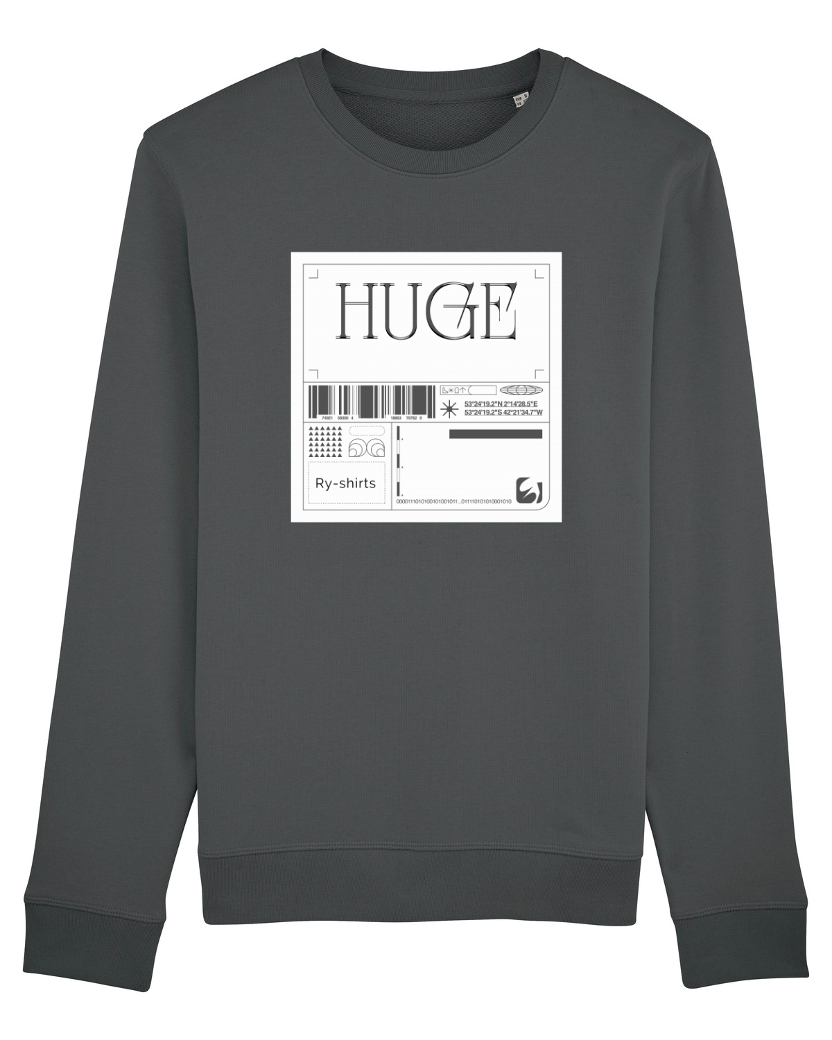 Bluză mânecă lungă Unisex Rise Anthracite