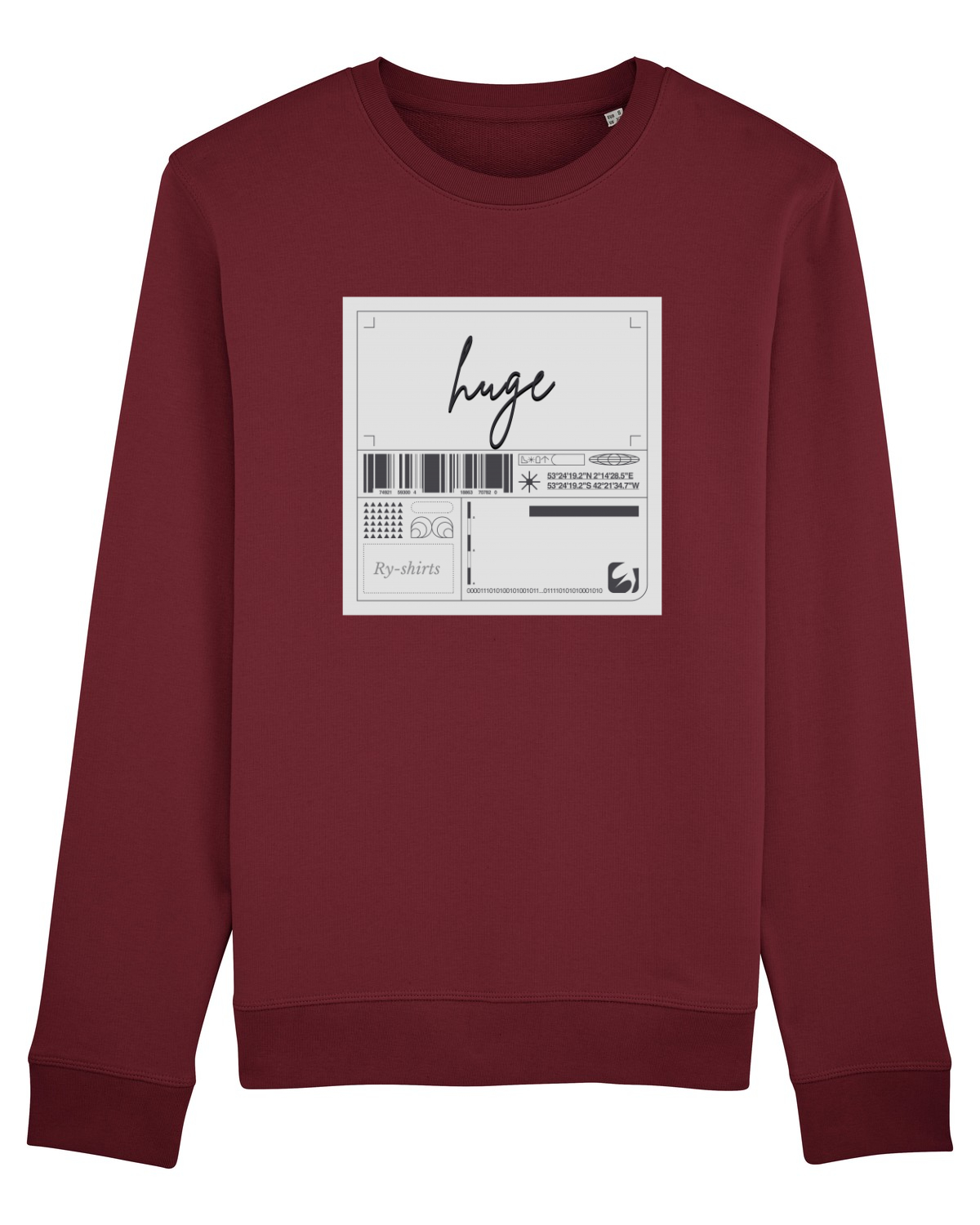 Bluză mânecă lungă Unisex Rise Burgundy