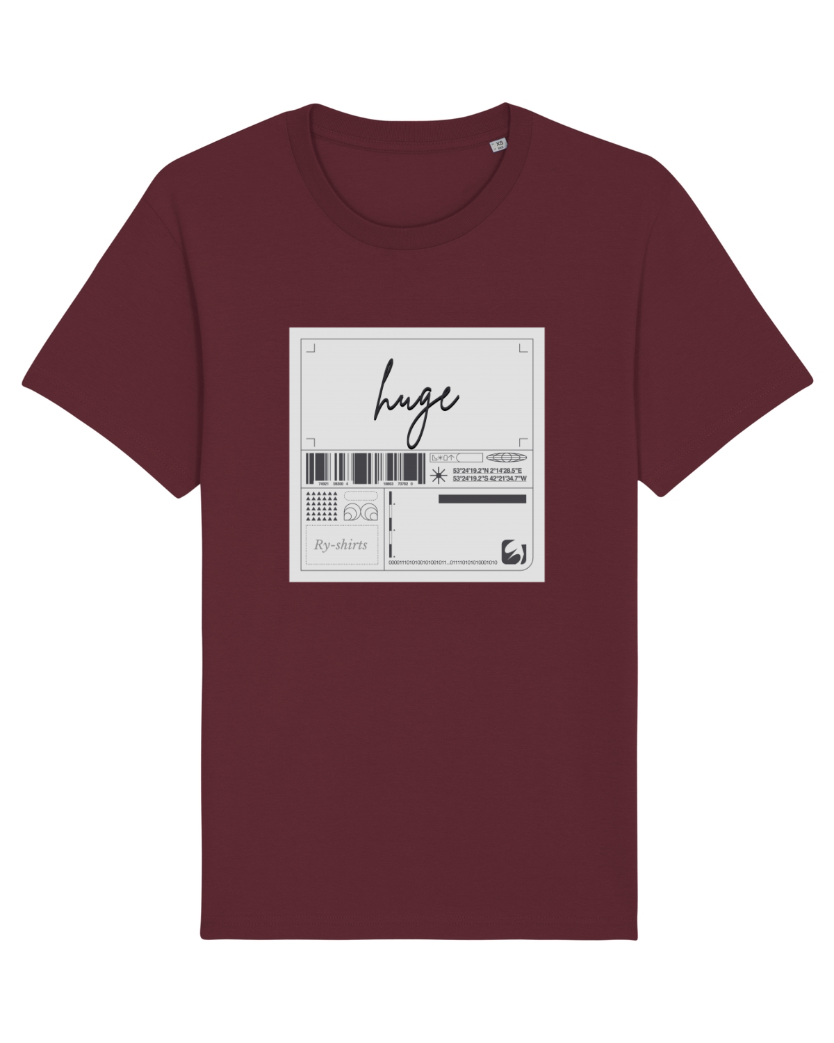 Tricou mânecă scurtă Unisex Rocker Burgundy