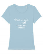 Words are wind Tricou mânecă scurtă guler larg fitted Damă Expresser