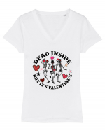 Dead Inside But It's Valentine's Tricou mânecă scurtă guler V Damă Evoker