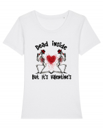 Dead Inside But It's Valentine's Tricou mânecă scurtă guler larg fitted Damă Expresser