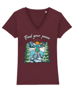 pentru montaniarzi - Find your peace Tricou mânecă scurtă guler V Damă Evoker