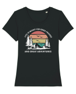 Good friends and great adventures Tricou mânecă scurtă guler larg fitted Damă Expresser