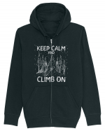 pentru montaniarzi - Keep calm and climb on Hanorac cu fermoar Unisex Connector