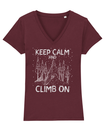 pentru montaniarzi - Keep calm and climb on Burgundy