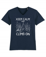 pentru montaniarzi - Keep calm and climb on Tricou mânecă scurtă guler V Bărbat Presenter