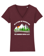 pentru montaniarzi - Mi-e dor de muntii mei Tricou mânecă scurtă guler V Damă Evoker