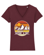 pentru montaniarzi - Snow, nature and shit Tricou mânecă scurtă guler V Damă Evoker