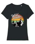 pentru montaniarzi - Wild winter Tricou mânecă scurtă guler larg fitted Damă Expresser