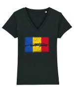 Roman Dac Tricou mânecă scurtă guler V Damă Evoker