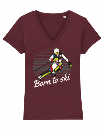 Sporturi de iarnă - Born to ski v2 Burgundy