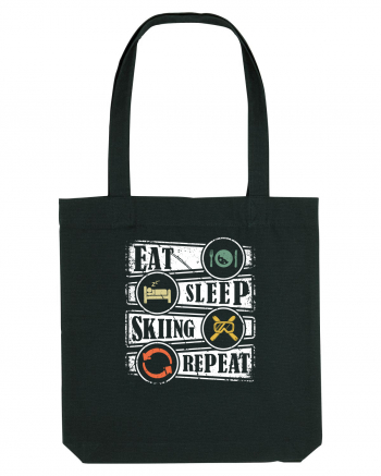 Sporturi de iarnă - Eat sleep skiing repeat Black