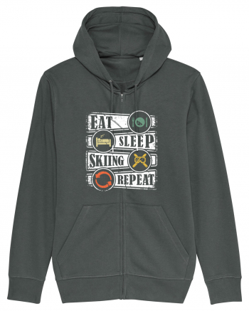 Sporturi de iarnă - Eat sleep skiing repeat Anthracite