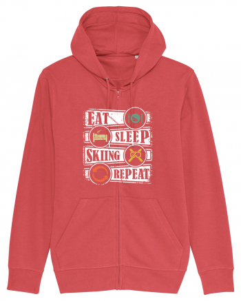 Sporturi de iarnă - Eat sleep skiing repeat Carmine Red