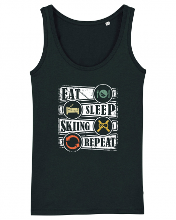 Sporturi de iarnă - Eat sleep skiing repeat Black