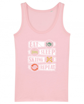 Sporturi de iarnă - Eat sleep skiing repeat Cotton Pink