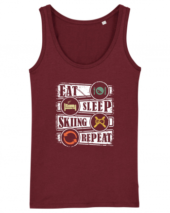 Sporturi de iarnă - Eat sleep skiing repeat Burgundy