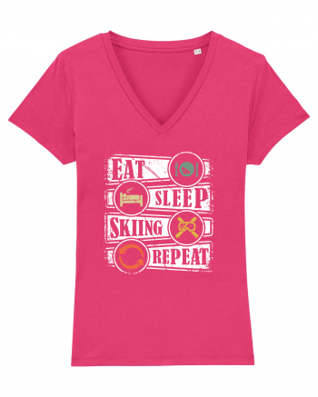 Sporturi de iarnă - Eat sleep skiing repeat Raspberry