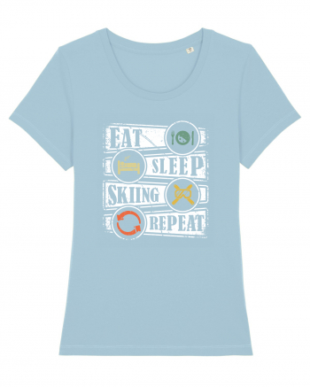 Sporturi de iarnă - Eat sleep skiing repeat Sky Blue