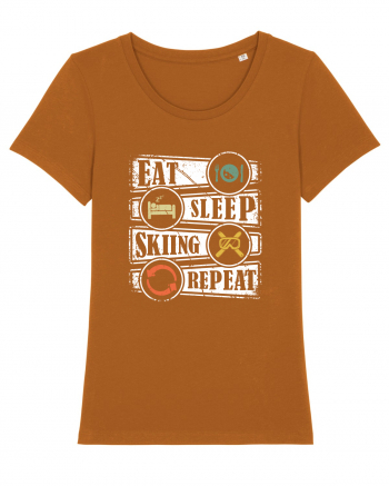 Sporturi de iarnă - Eat sleep skiing repeat Roasted Orange