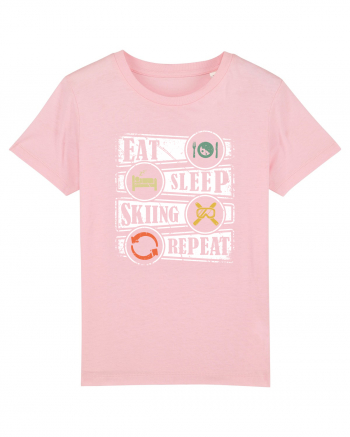 Sporturi de iarnă - Eat sleep skiing repeat Cotton Pink