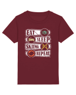 Sporturi de iarnă - Eat sleep skiing repeat Tricou mânecă scurtă  Copii Mini Creator