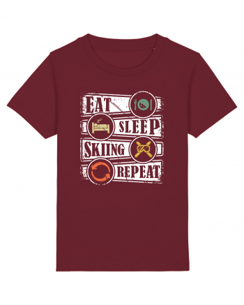 Sporturi de iarnă - Eat sleep skiing repeat Burgundy